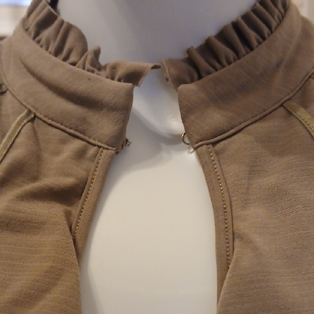 HeartSoul Tan Ruffled Blouse - Picture 11 of 12